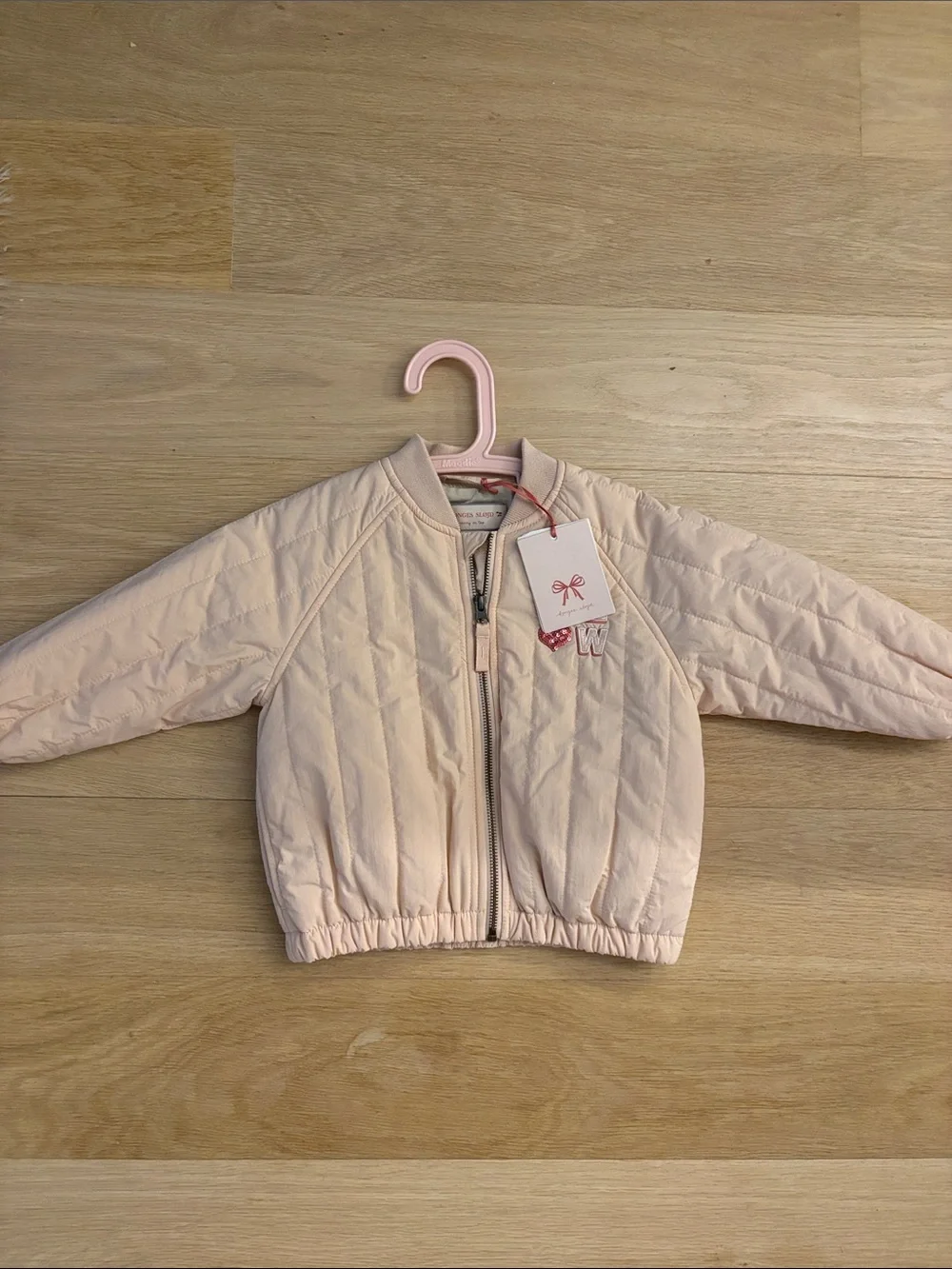 Girls' Lightweight Quilted Puffer Jacket - Pale Pink